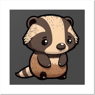 Adorable badger cub Posters and Art